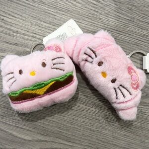 Hello Kitty ♥️ Keychains - Fluffy 🍔 & Fluffy 🥐 HK